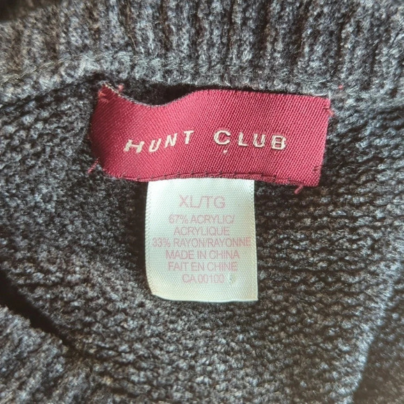 Vintage Hunt Club Argyle Super  Soft Crew Neck Grey Black Sweater Men's XL - Picture 8 of 8